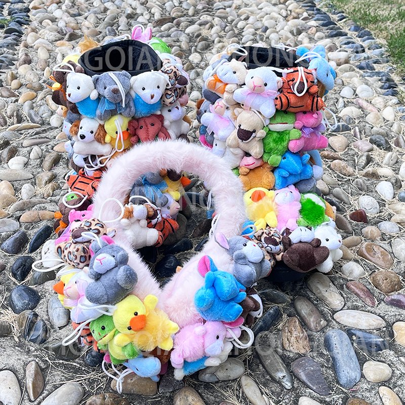 Teddy Bear Earmuffs Winter Animal Ankle Boots Bootie Fur Slippers Mommy and Me Adult Kid Plush Snow Boots for women Lady