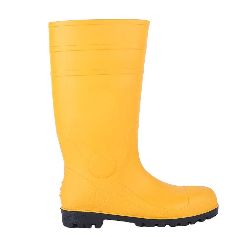 EN ISO 20345 cheap prices steel toe steel solecon construction agriculture use safety boots waterproof pvc safety gumboots