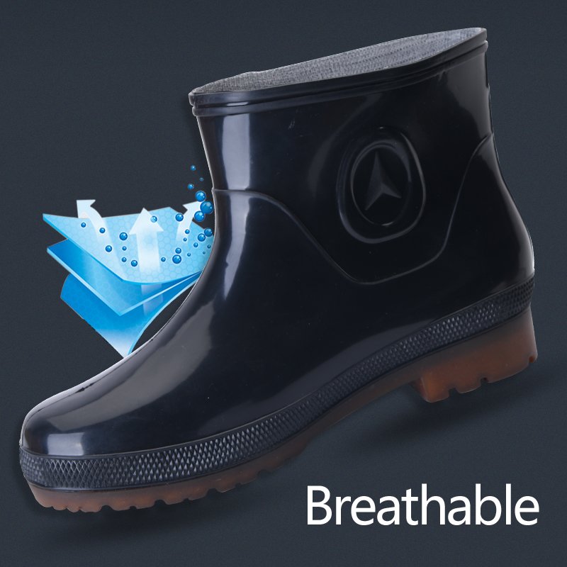 Men ankle waterproof PVC rain boot anti-slip garden work boot firm upper fashion rain boot gumboots