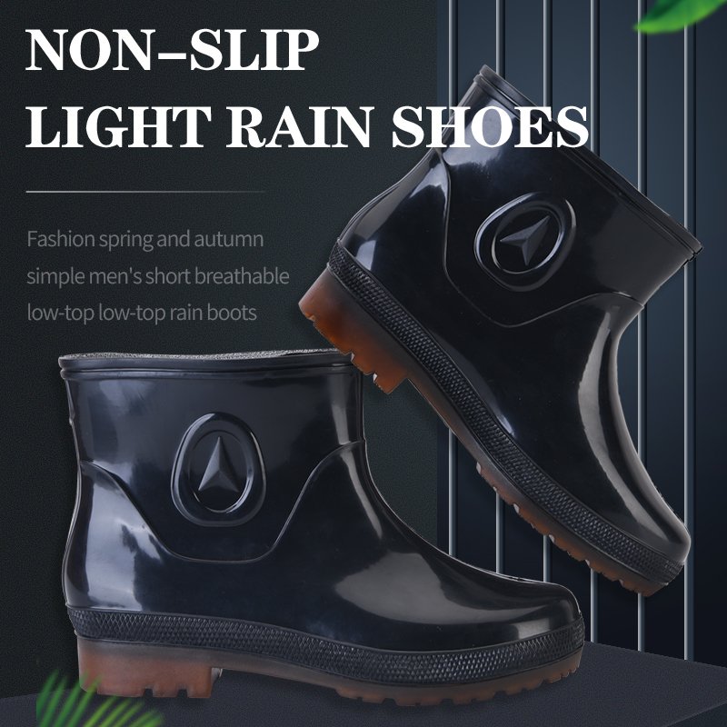 Men ankle waterproof PVC rain boot anti-slip garden work boot firm upper fashion rain boot gumboots