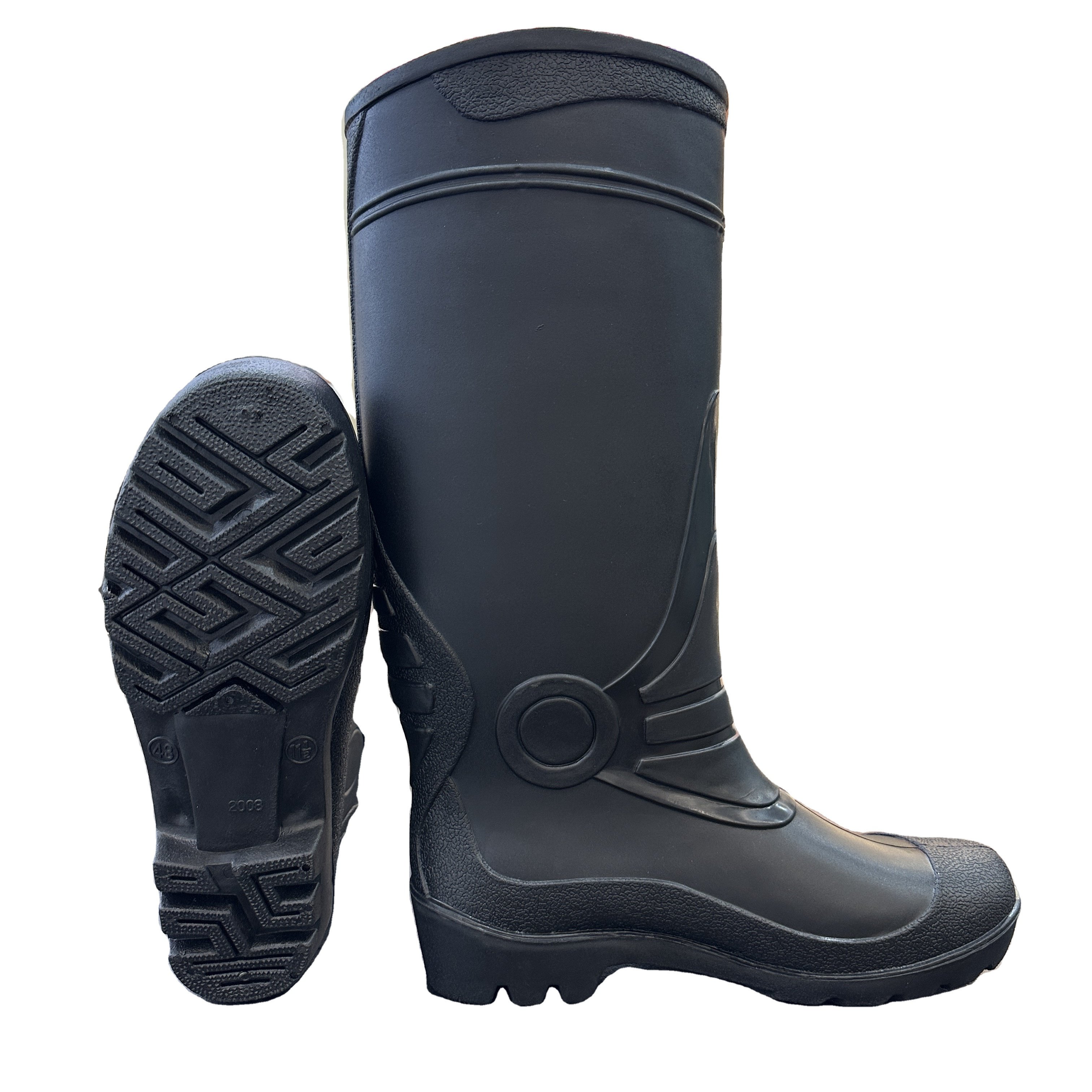 Waterproof PVC Men Rubber Black frosted style Plastic Custom Wellington Safety Gum Rain Boots