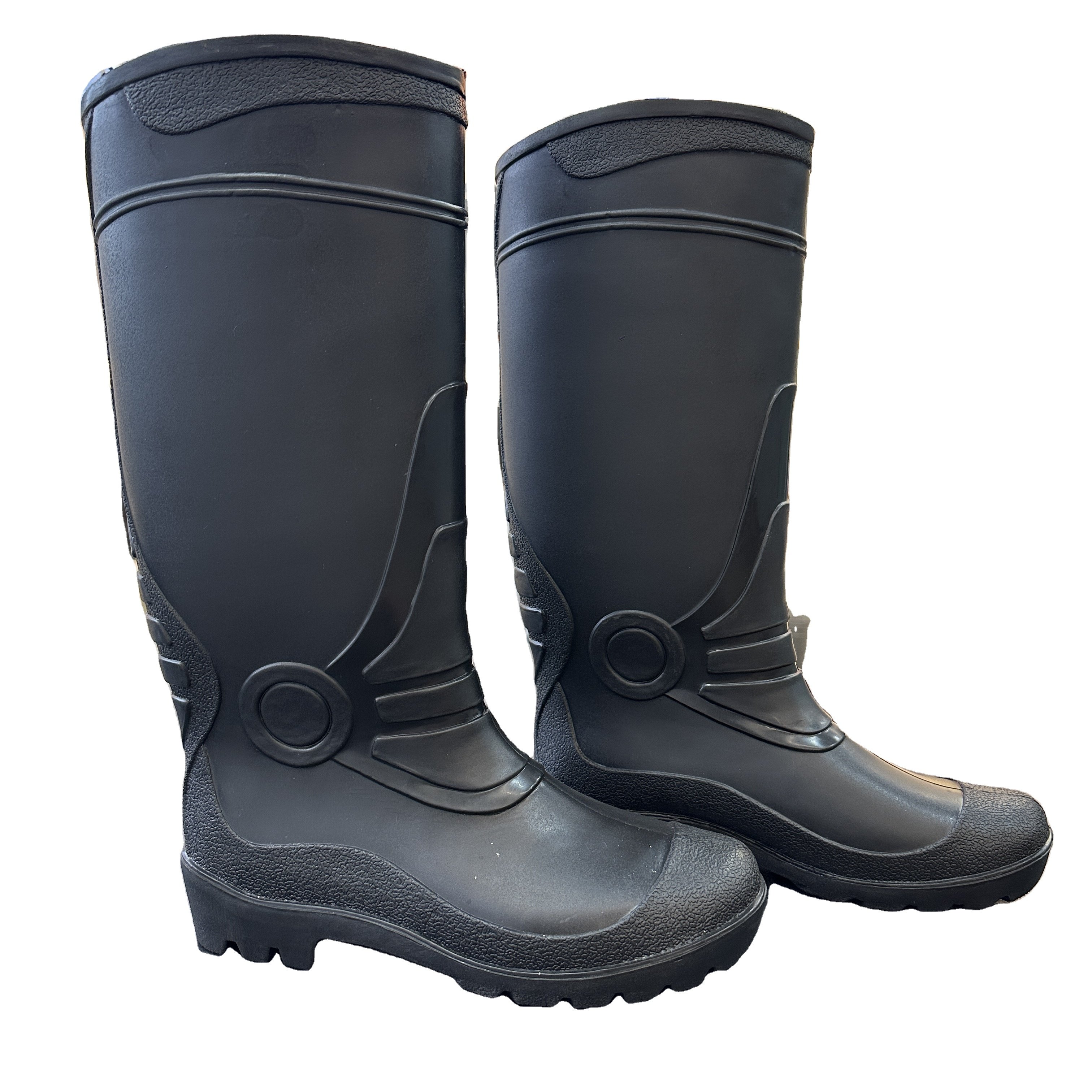 Waterproof PVC Men Rubber Black frosted style Plastic Custom Wellington Safety Gum Rain Boots