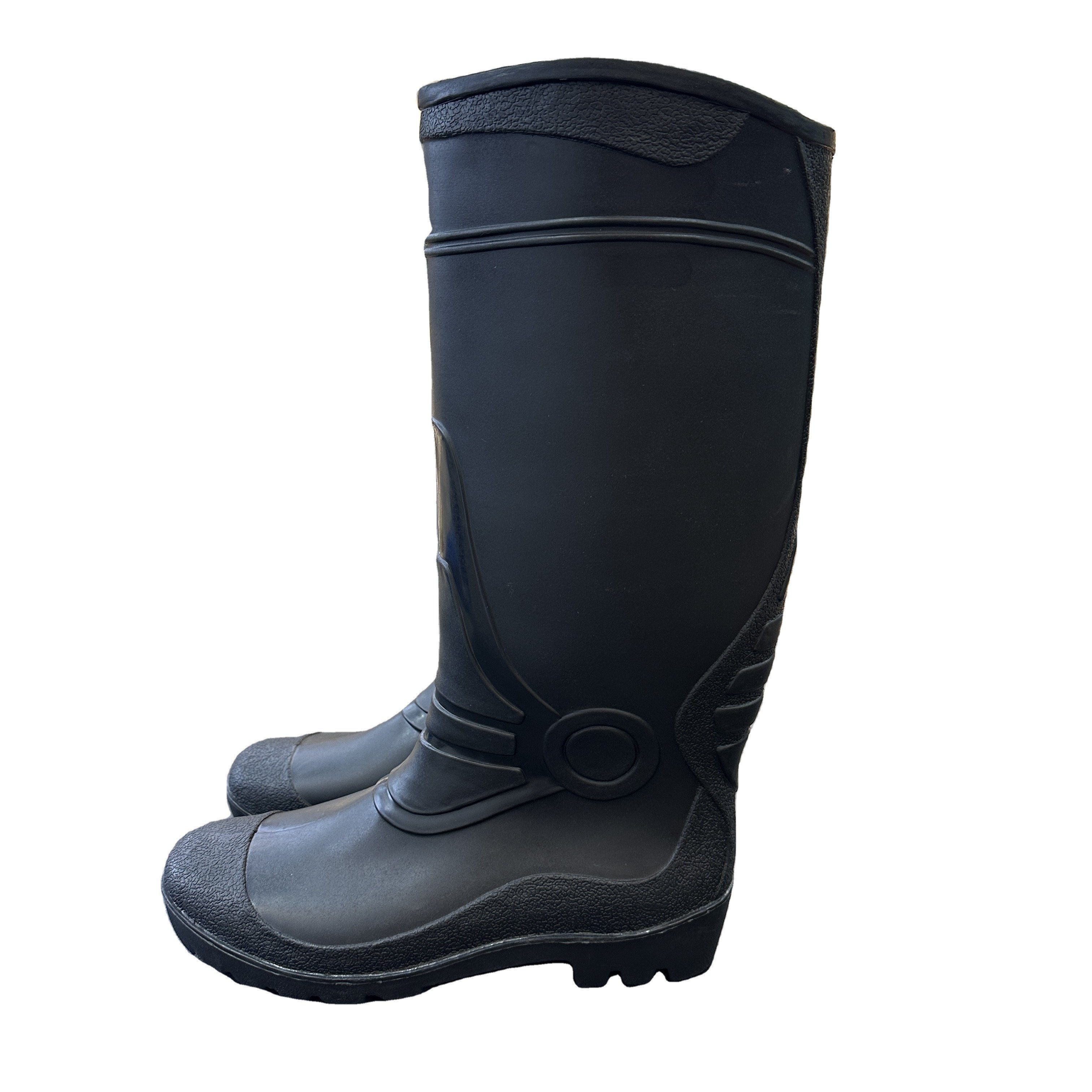 Waterproof PVC Men Rubber Black frosted style Plastic Custom Wellington Safety Gum Rain Boots