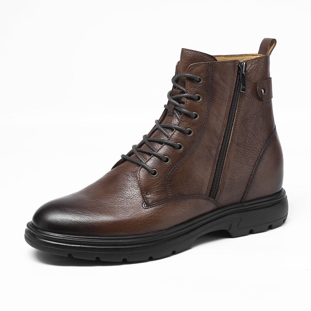 factory wholesale Fashion Trend Boots Genuine Leather elevator shoes height increasing 7cm shoes Chelsea Boots For Man