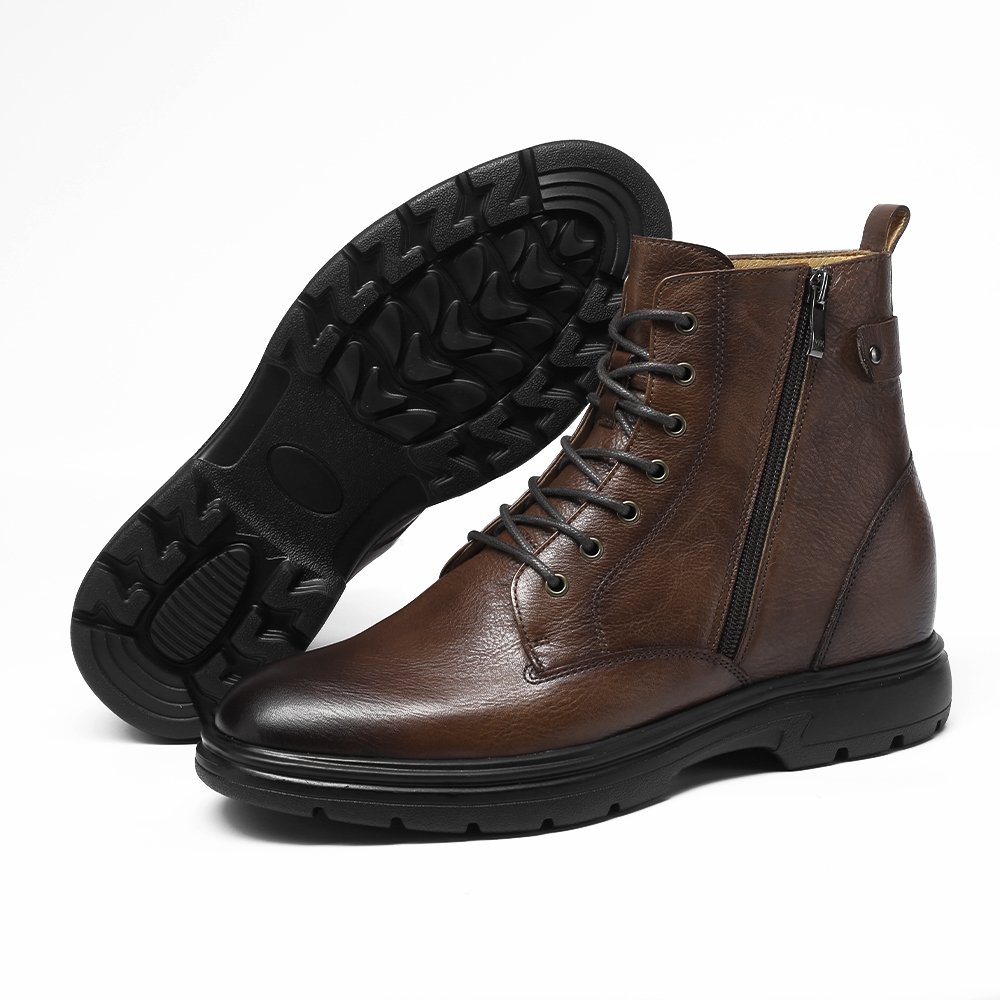 factory wholesale Fashion Trend Boots Genuine Leather elevator shoes height increasing 7cm shoes Chelsea Boots For Man