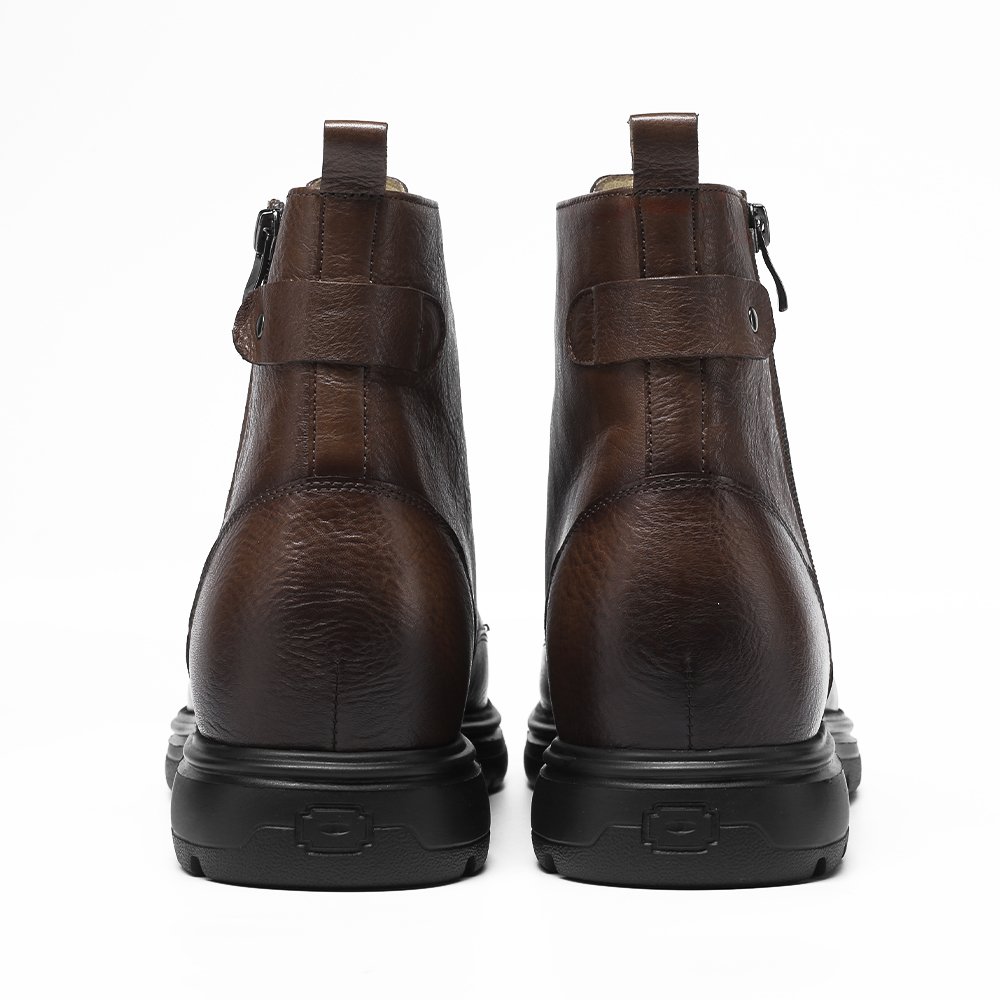 factory wholesale Fashion Trend Boots Genuine Leather elevator shoes height increasing 7cm shoes Chelsea Boots For Man