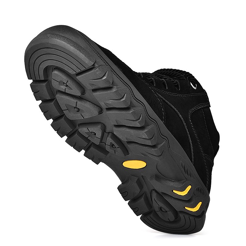Men's Tooling Boots Outdoor Hiking & Trekking Work & Safety Boots Puncture-resistant Cow Leather High-top Lace Up Winter Cotton