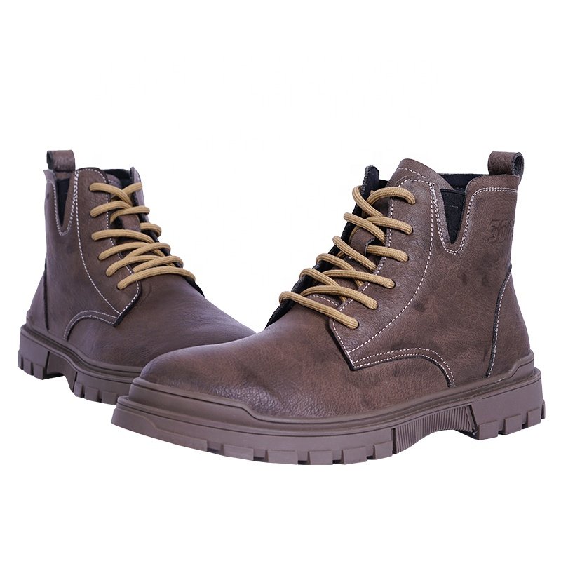 Fashion Casual Outdoor Men's Waterproof Boots Martin Boots Leather Training Combat Boots