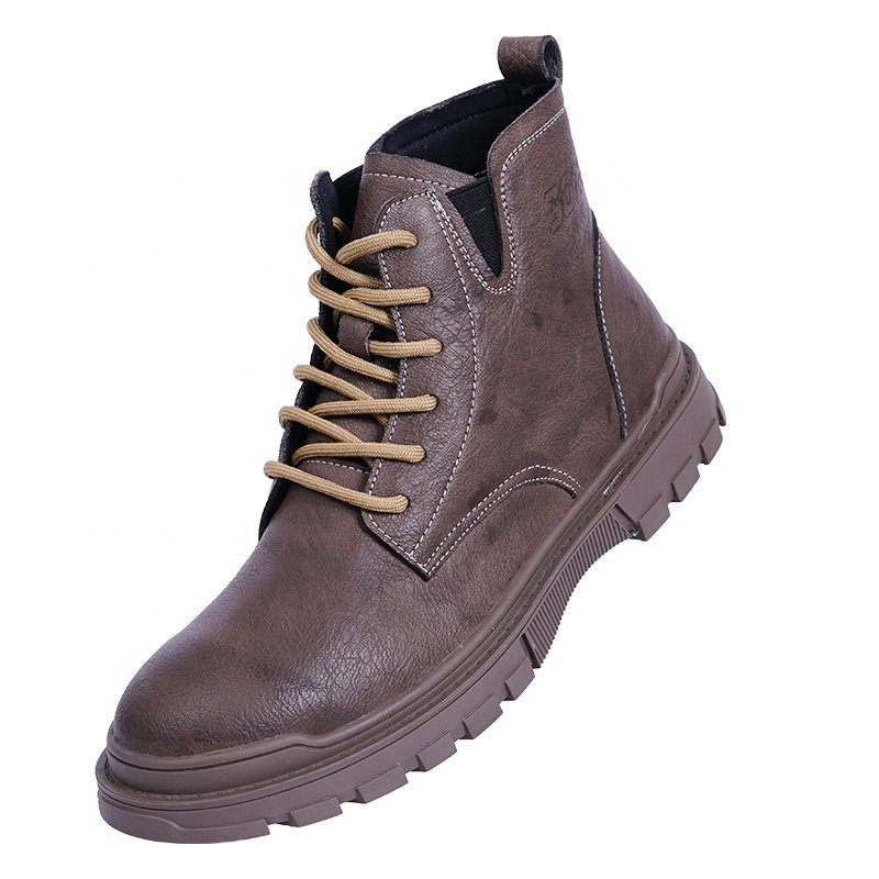 Fashion Casual Outdoor Men's Waterproof Boots Martin Boots Leather Training Combat Boots