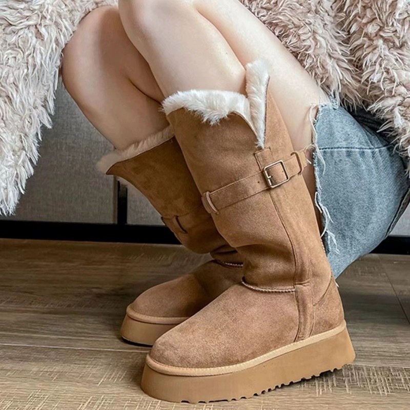 Wholesale winter fashion design warm boots Plush custom snow winter Wool boots women