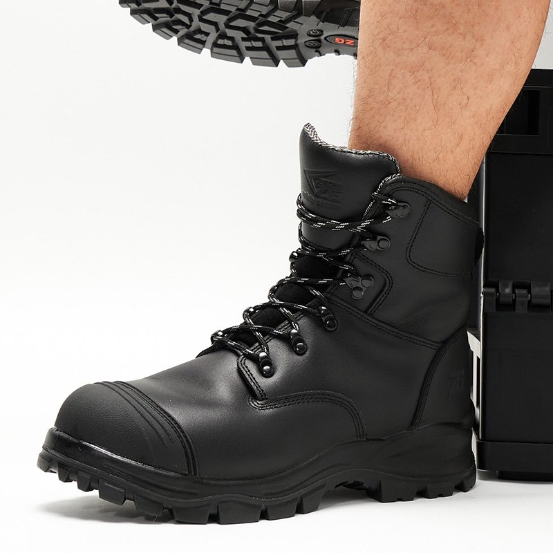 sapatos de trabalho Customized black high cut genuine leather safety boots work boots with PU oursole for men