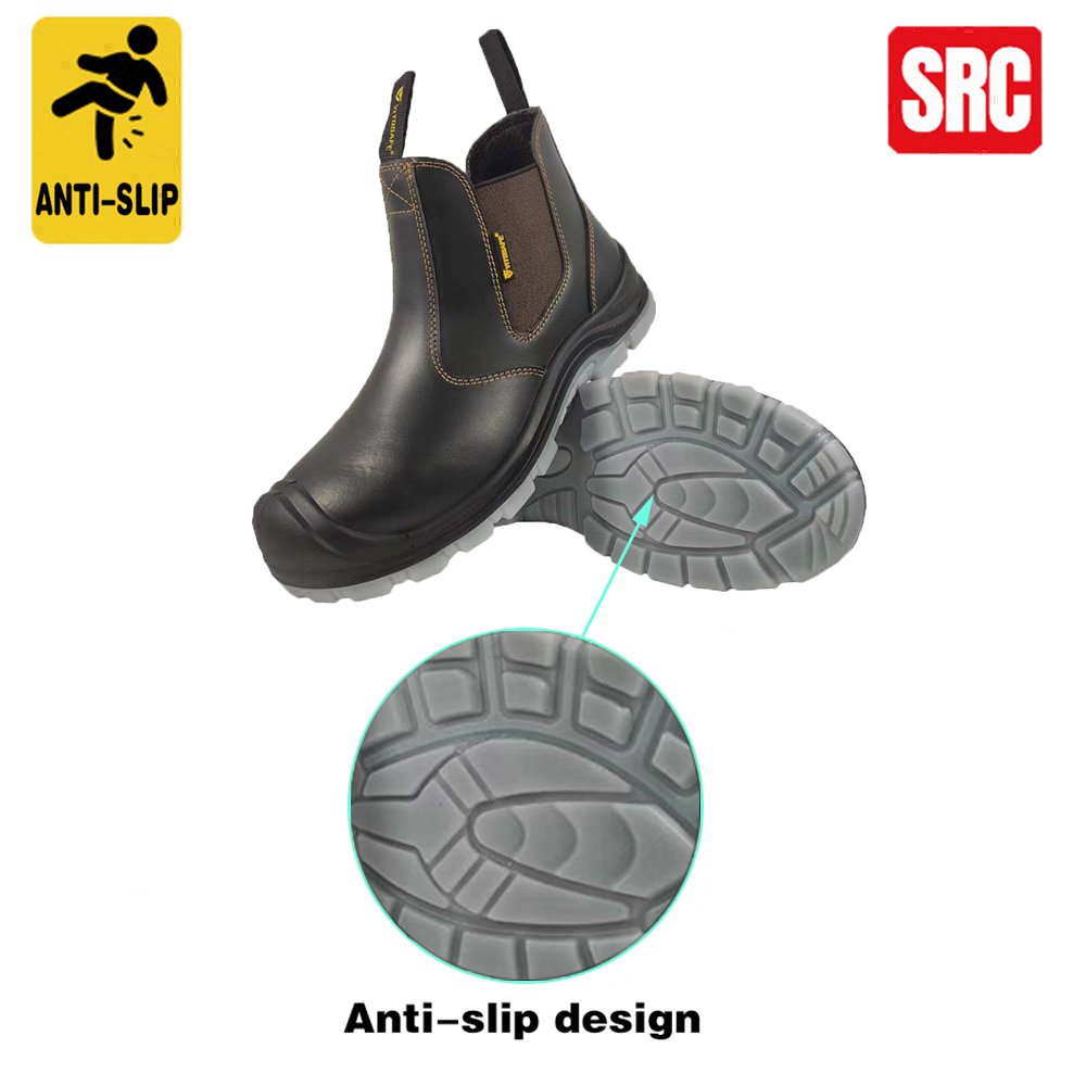 Custom Genuine Leather Anti-slip TPU Outsole Steel Toe Work Boots Safety Shoes for Men