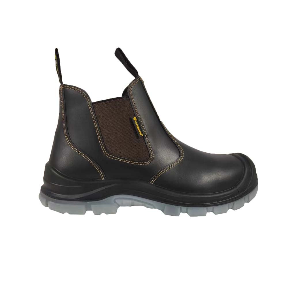 Custom Genuine Leather Anti-slip TPU Outsole Steel Toe Work Boots Safety Shoes for Men