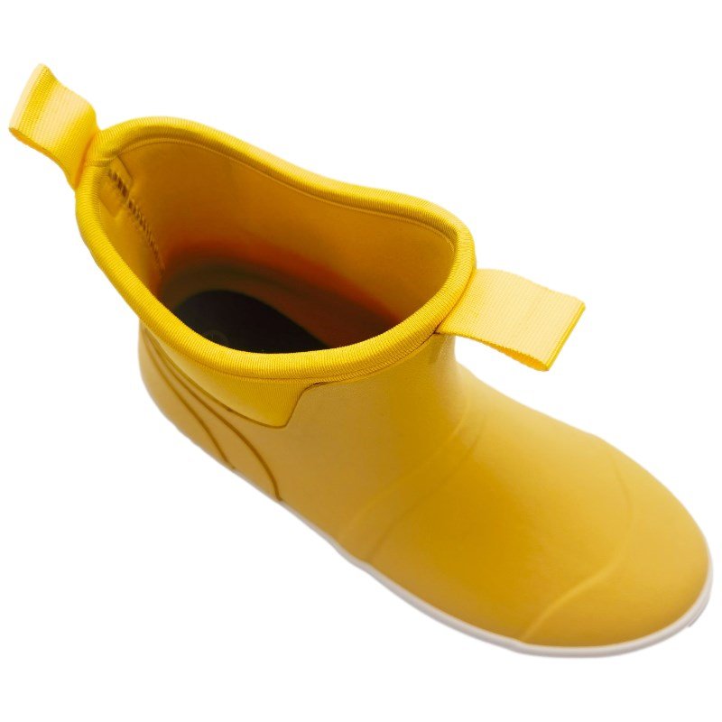 Men Yellow Camping Waterproof Rain Shoes Neoprene Rubber Footwear Ankle Deck Boots for Gardening Fishing Hunting
