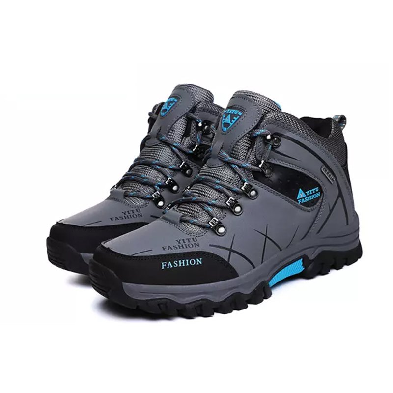 Custom Design High Heel Waterproof Outdoor Large Size Mens Winter Snow Hiking Boots Shoes