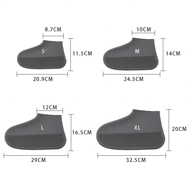 Cubrezapatos Impermeables Anti Slip Cycling Rubber Rain Boots Durable Reusable Silicone with Plastic Insole for Winter Summer