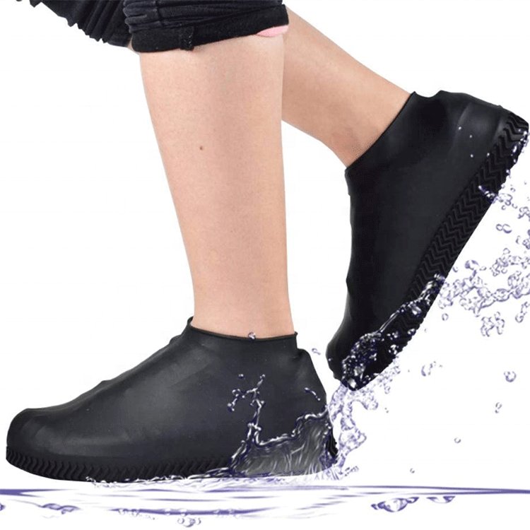 Cubrezapatos Impermeables Anti Slip Cycling Rubber Rain Boots Durable Reusable Silicone with Plastic Insole for Winter Summer