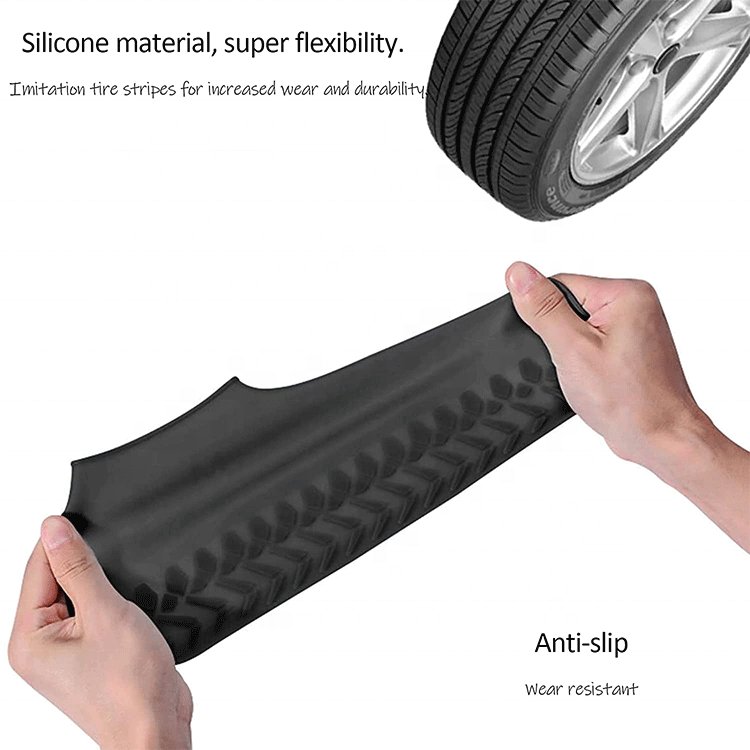 Cubrezapatos Impermeables Anti Slip Cycling Rubber Rain Boots Durable Reusable Silicone with Plastic Insole for Winter Summer