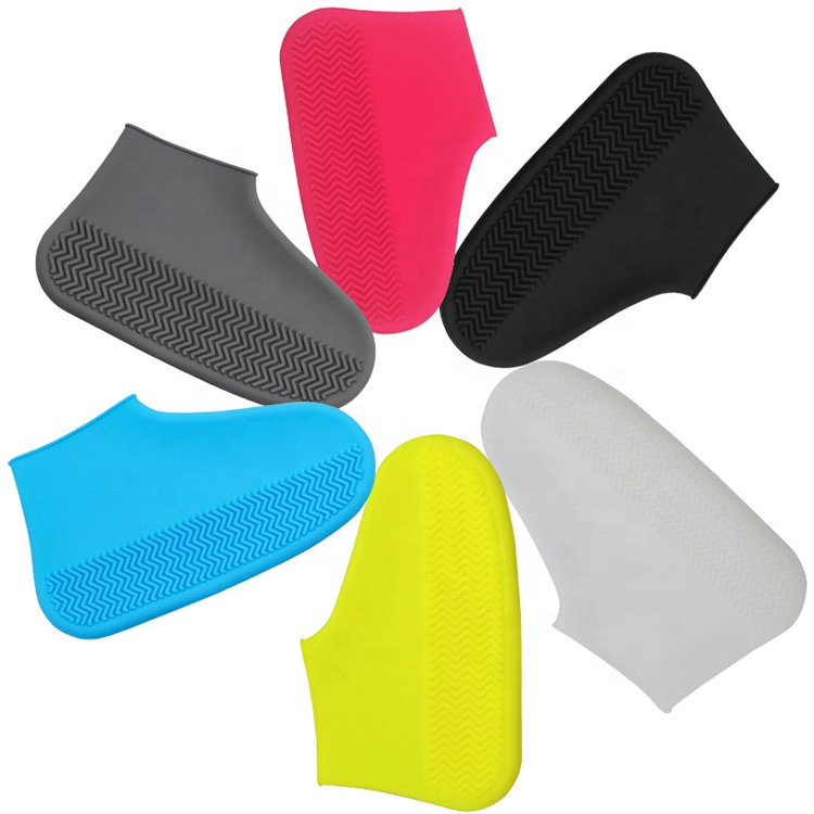 Cubrezapatos Impermeables Anti Slip Cycling Rubber Rain Boots Durable Reusable Silicone with Plastic Insole for Winter Summer