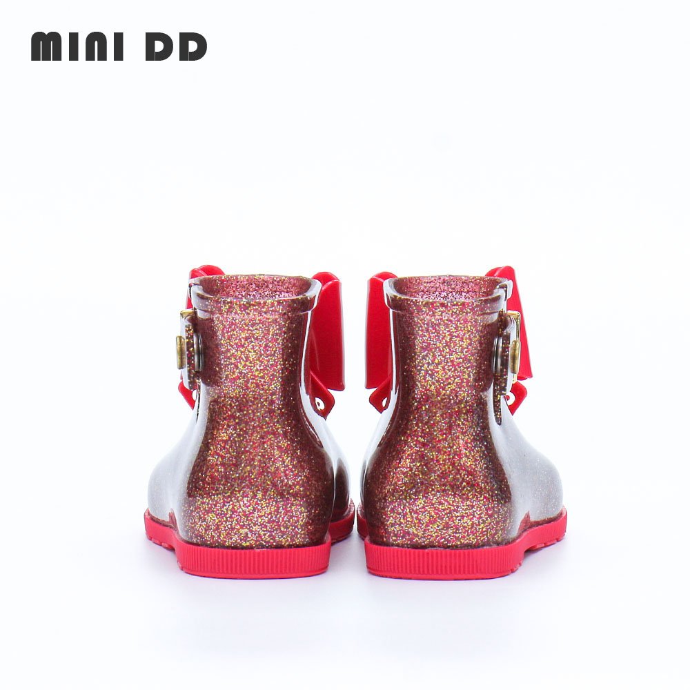 Custom Kid Jelly Water Shoes Girl Bow Ankle Boots Clear PVC Jelly Shoes Children's Fashion Rain Shoes