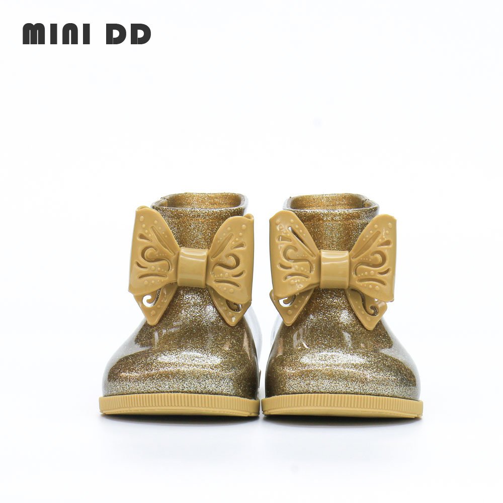 Custom Kid Jelly Water Shoes Girl Bow Ankle Boots Clear PVC Jelly Shoes Children's Fashion Rain Shoes