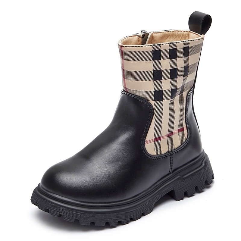 Children's Martin boots kids girls' single British style girls' short light-weight flst fashion boots in big children tide boots