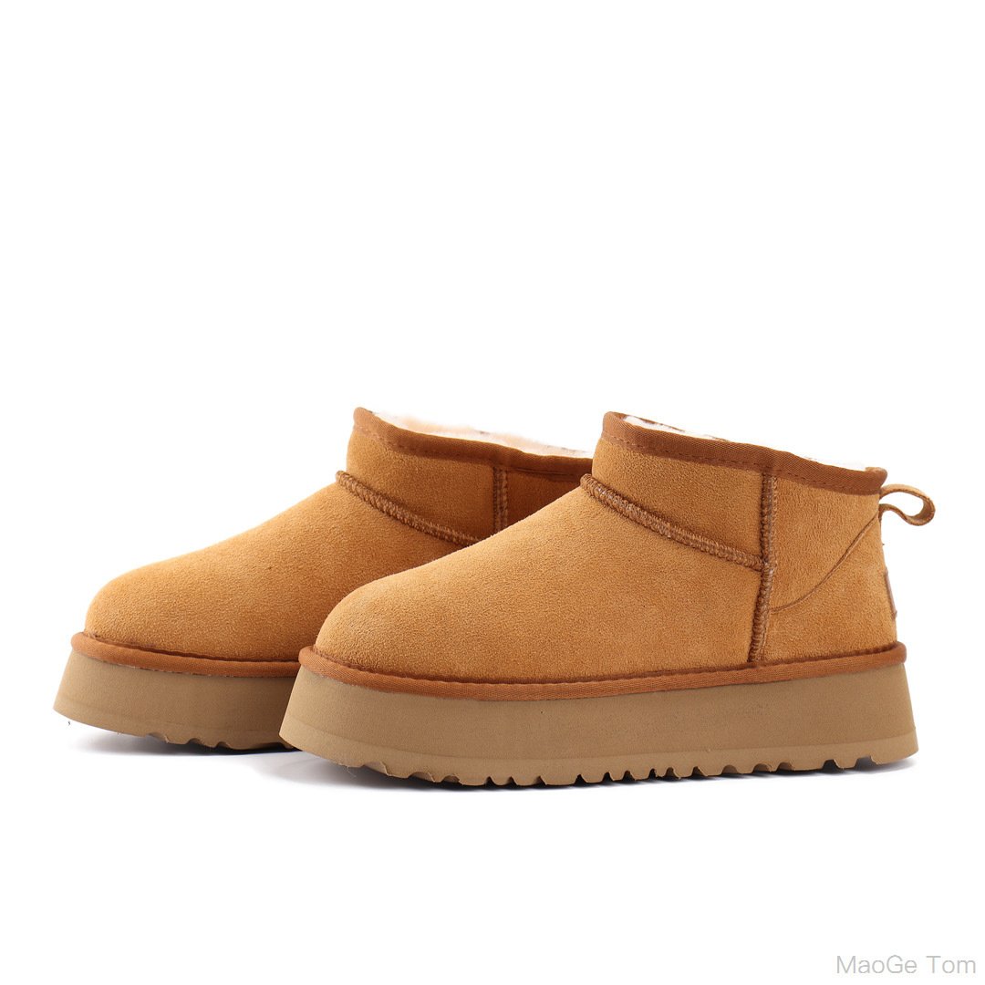 Wholesale designer shoes fashion brand winter warm flat platform boots ankle fur snow boots for women