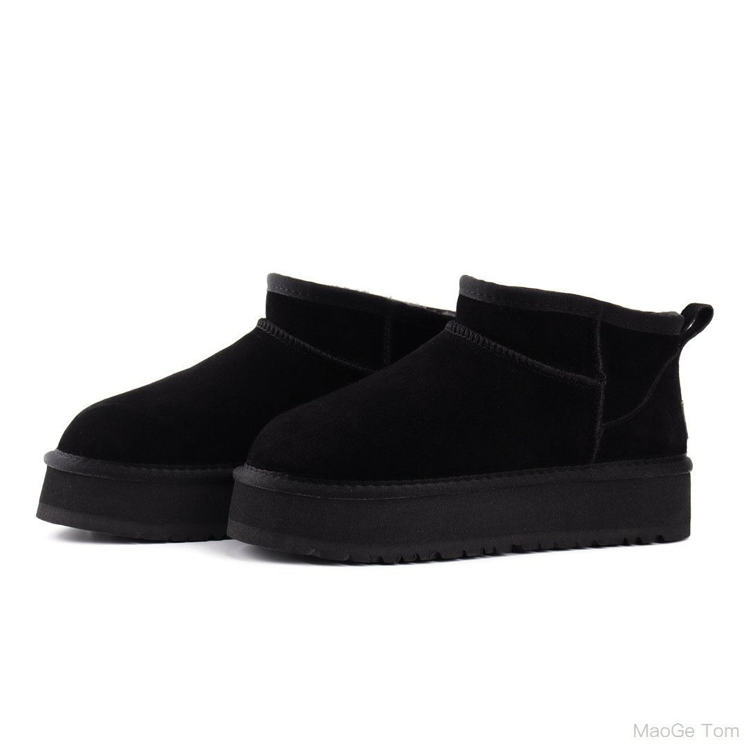 Wholesale designer shoes fashion brand winter warm flat platform boots ankle fur snow boots for women