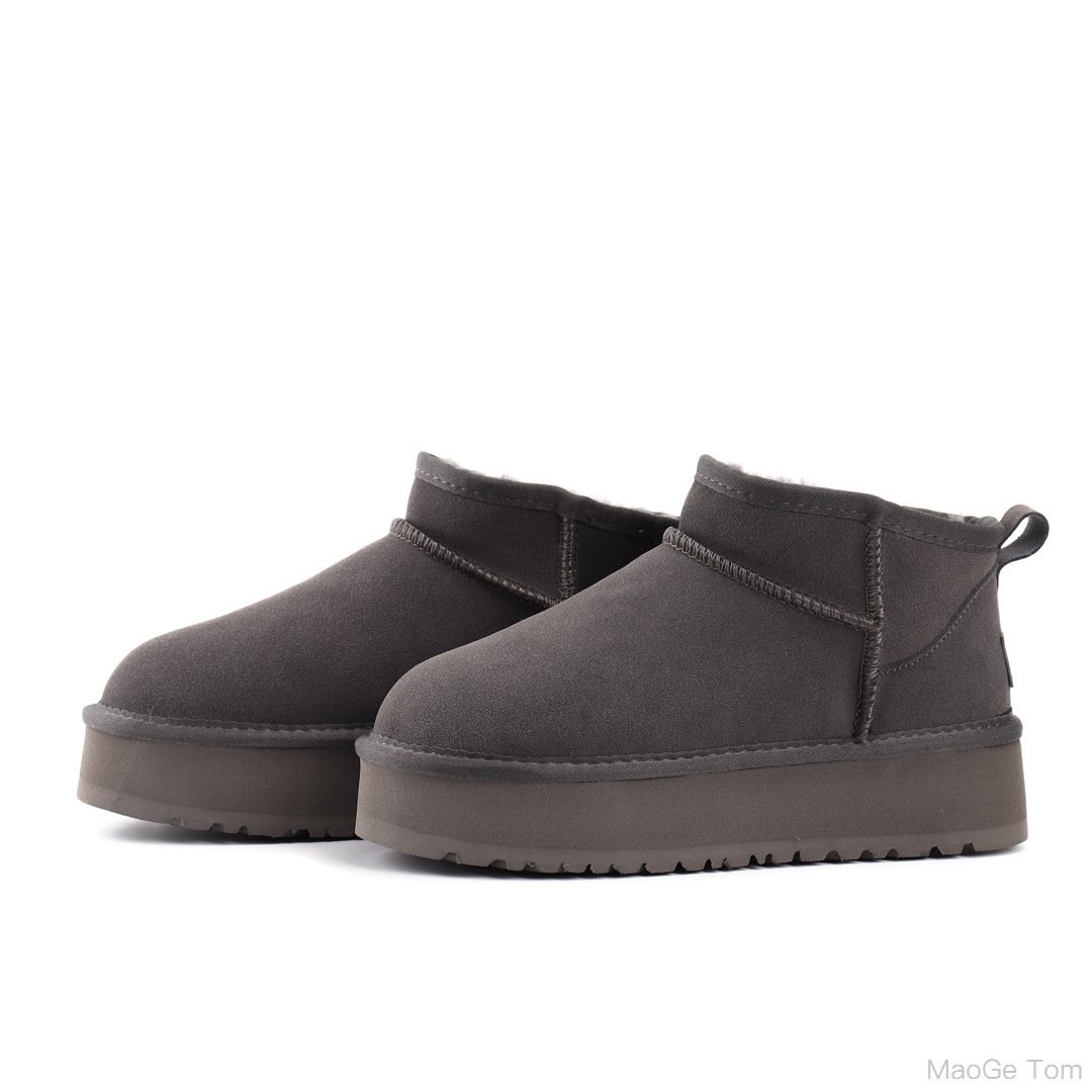 Wholesale designer shoes fashion brand winter warm flat platform boots ankle fur snow boots for women