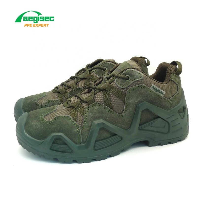 AEGISEC green tactical boots suede leather desert boots slip resistant PU sole jungle boots men