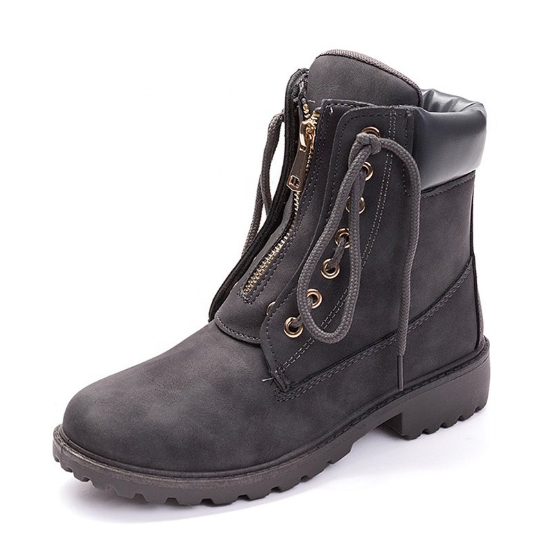 Vintage stylish PU leather wholesale China factory fashion durable girls' women's ankle boots