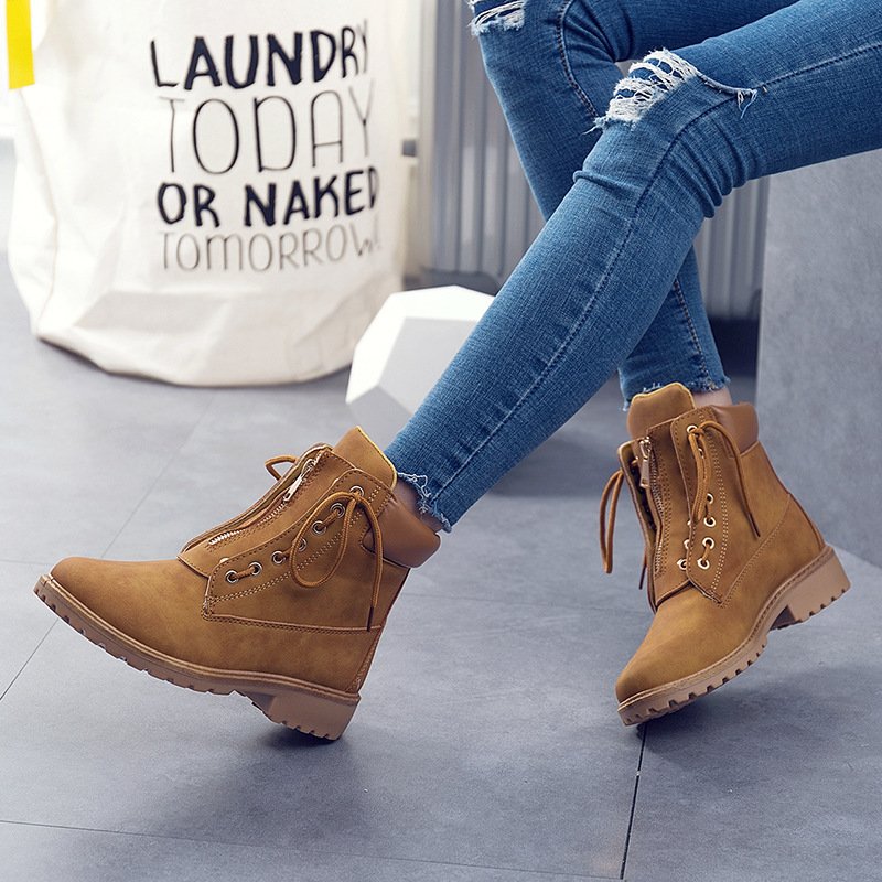 Vintage stylish PU leather wholesale China factory fashion durable girls' women's ankle boots