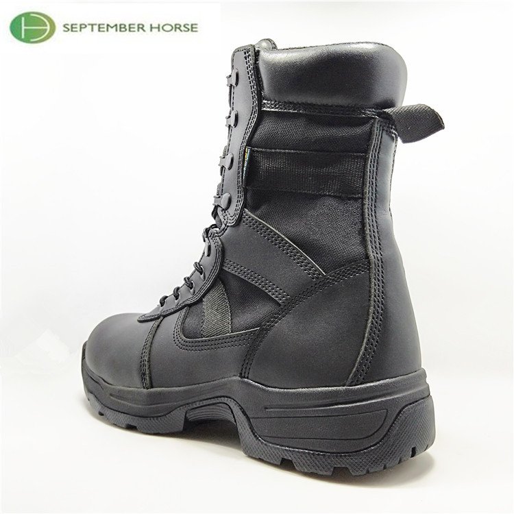 Waterproof Other Black leather Zipper Boots