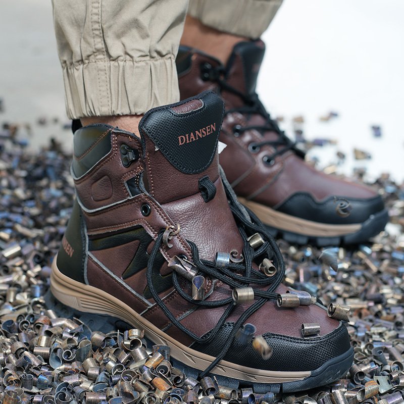 Diansen D850 top cut Men Work Construction Shoes safety boots waterproof steel toe Industrial Safety boots Shoes