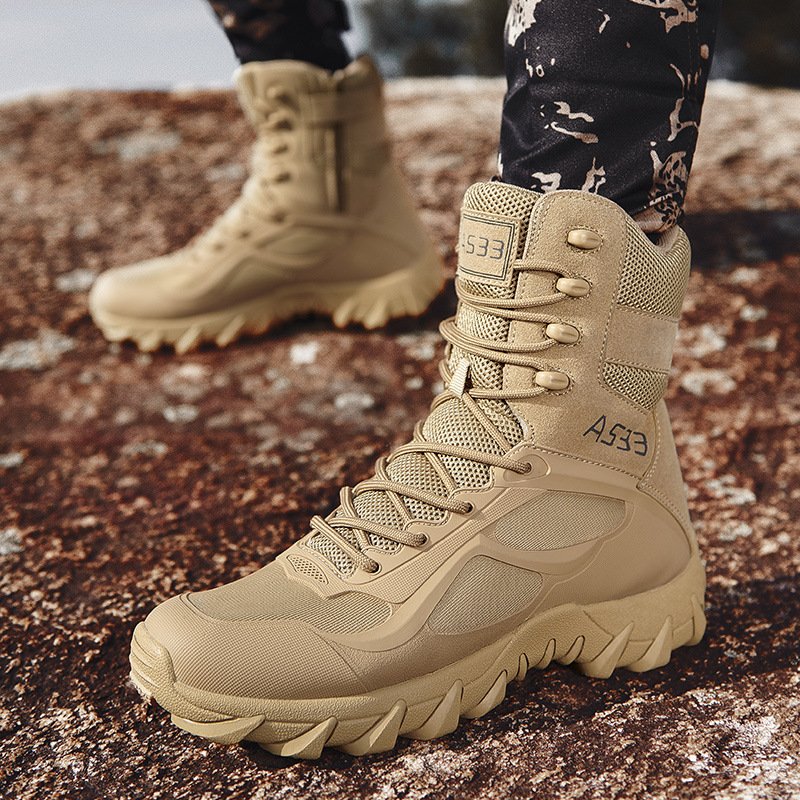China Cema In Stock Light Shoes Outdoor Hiking Breathable Desert Tactical Combat Boots