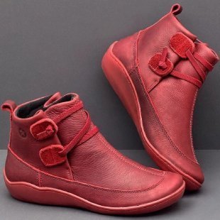 Hot Sale Custom Vintage Soft Sole Mid-High Calf Boot Shoes Womens Ankle Boots Flat Women's Boot