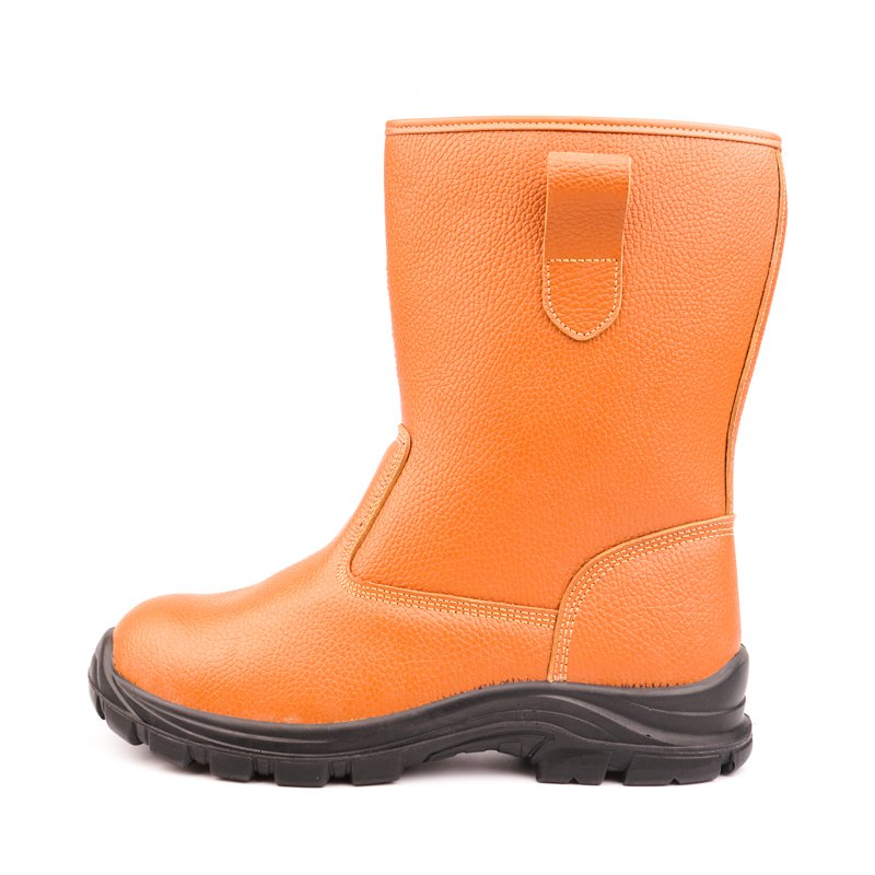 Men's High Ankle Genuine Leather Waterproof Safety Shoes Boots Work Shoe with Steel Toe