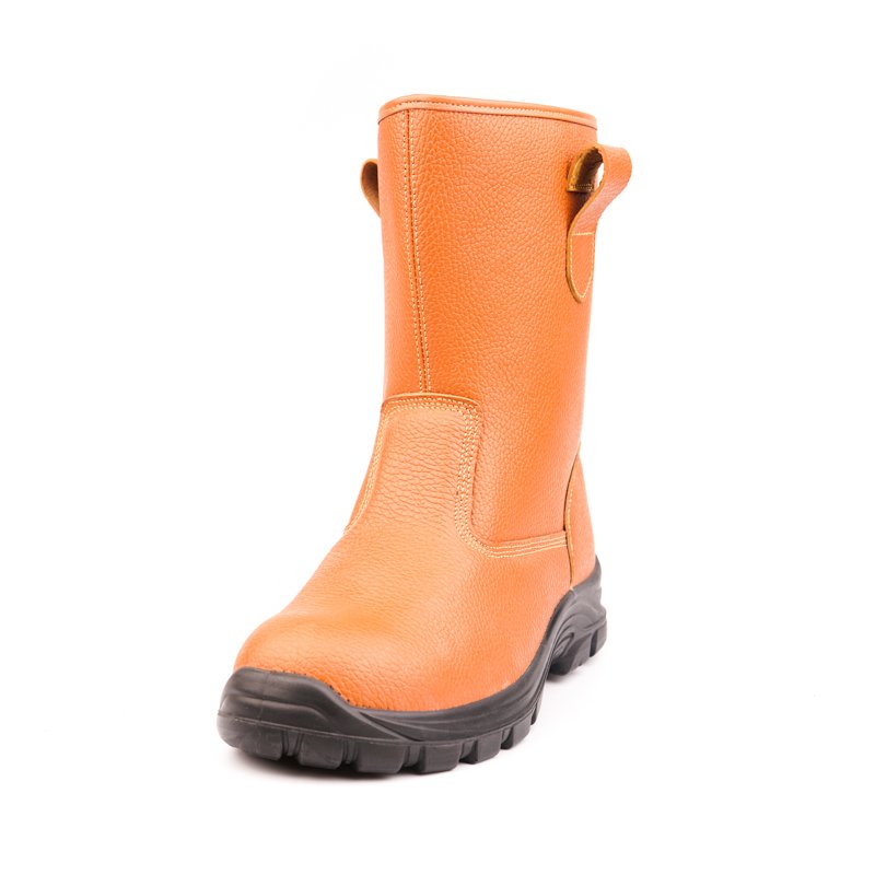 Men's High Ankle Genuine Leather Waterproof Safety Shoes Boots Work Shoe with Steel Toe