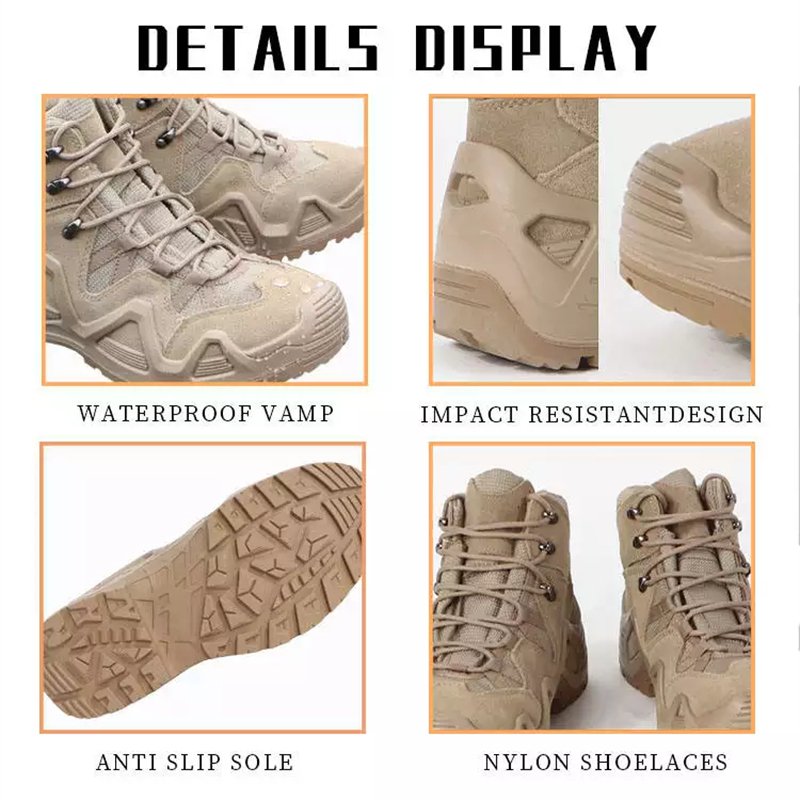 Custom Size Waterproof Outdoor Sport Breathable Non Slip Sole Uniform Tactical Sandy Desert Boots Tactical Shoes