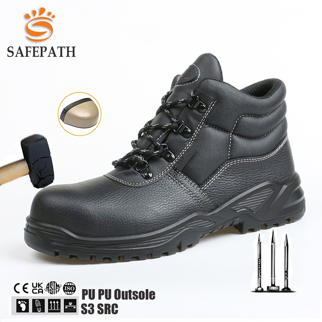 CE EN20345 S3 Men's industrial work boot Protective Security shoes Cow Leather Steel Toe Safety Shoes For Winter Summer