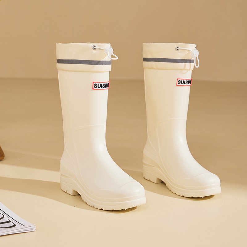 Wholesale Four Seasons High-Tube lightweight Outdoor Waterproof Ladies Rubber Rain Boots Fashion Work Boot for Winter Autumn