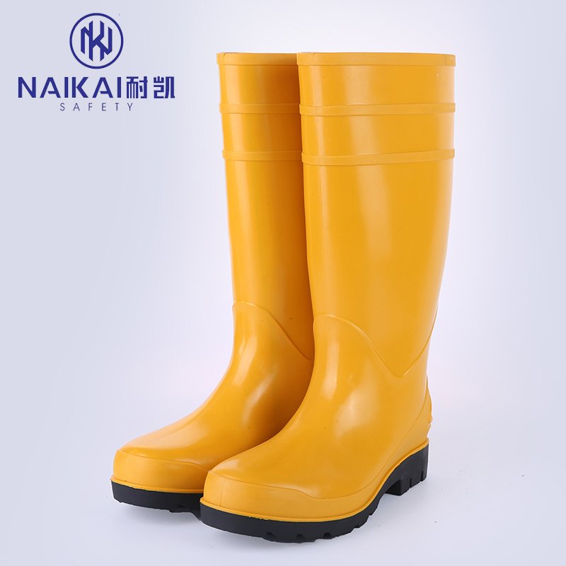 Oil Resistant Anti Slip Pvc Rain Boot For Work Thigh Plastic Safety Waterproof Rain Boots Wholesale