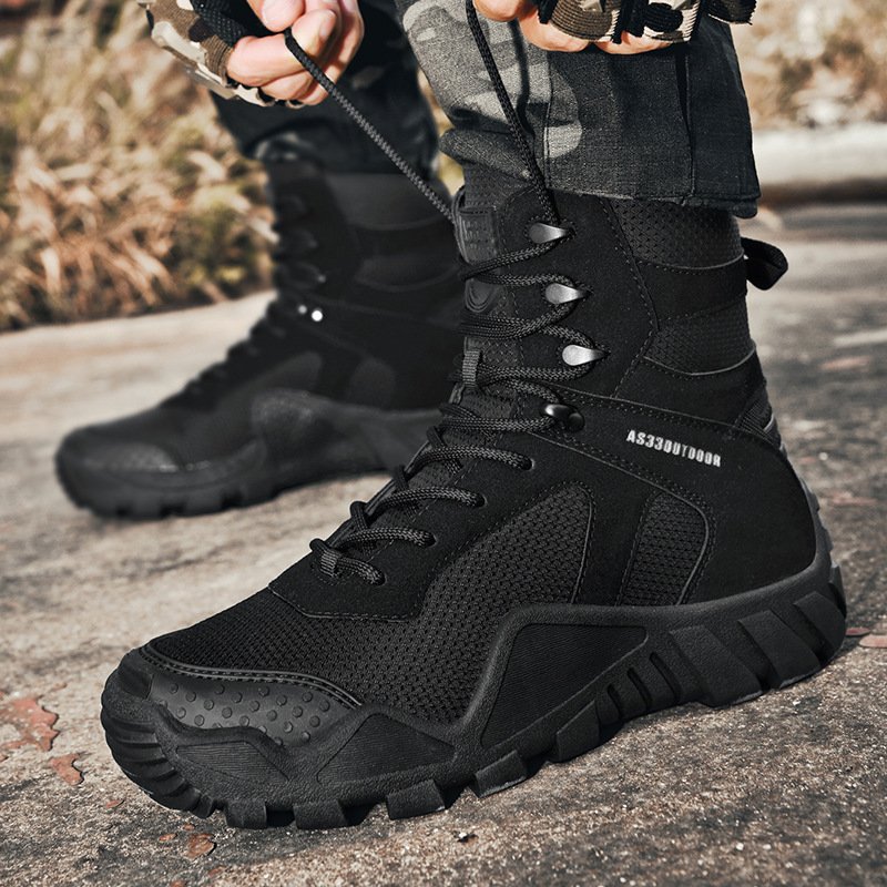 2023 New Style Model Men Sports Boots Outdoor Chunky Height Increasing Shoes Non-slip Hiking Boots Climbing