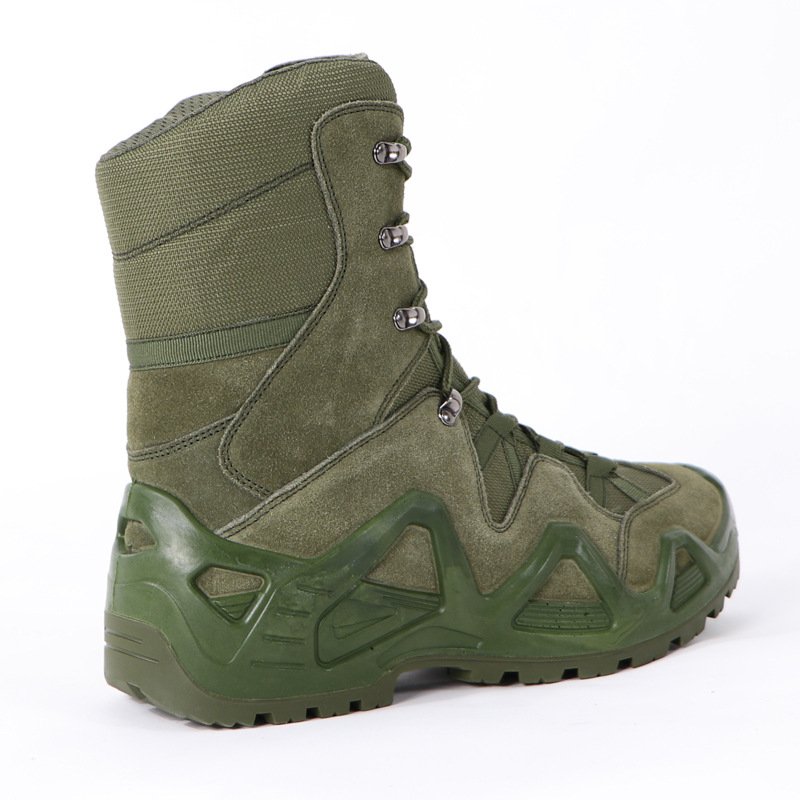 High Quality Waterproof High Top Brown Black Green Leather Combat Tactical Boots