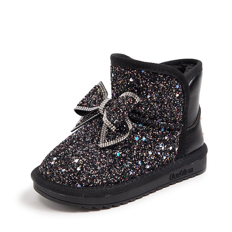 New Fashion Non Slip Winter Fashion Children Shoes Girls Boots with Glitter Cute Baby Toddler Snow Boots Kids Short Boots