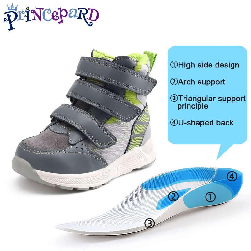 Princepard New Arrival Kids Orthopedic Shoes Toddlers Corrective High Top Boots Improve Children's Flat Feet And Valgus Varus