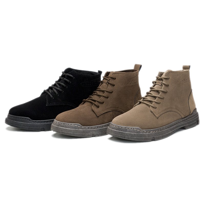 Men Winter Leather Warm Comfortable Footwear Fur Waterproof Ankle Boots Lace Up Shoes