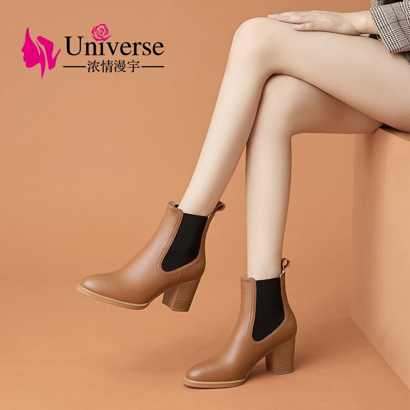 K264 Handmade chelsea boots women shoes elegant ladies high heel ankle boots new arrival