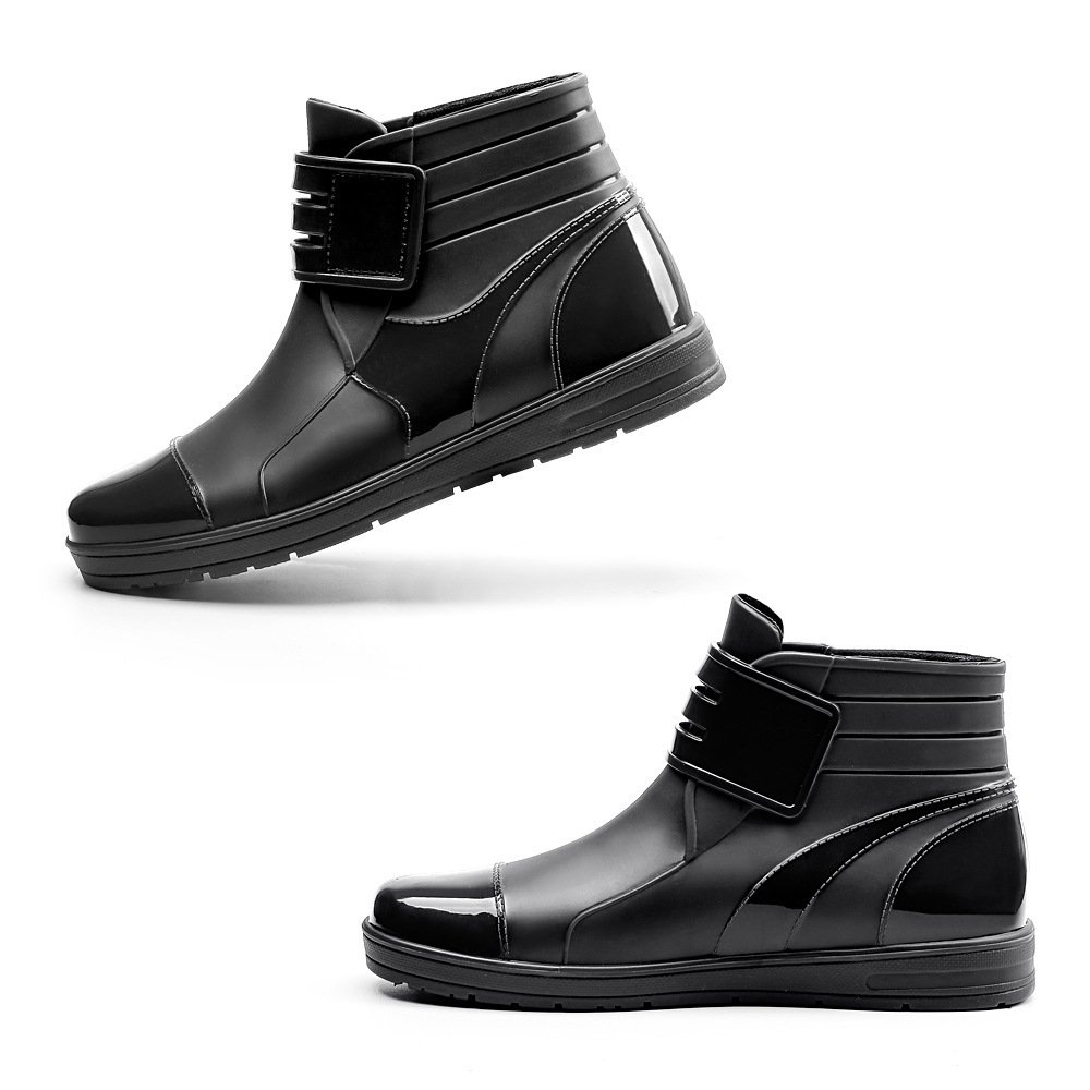 Men's Short Rain Boots Low Top Non Slip Waterproof Rain Boots Fashion Trend Chef Water Boots