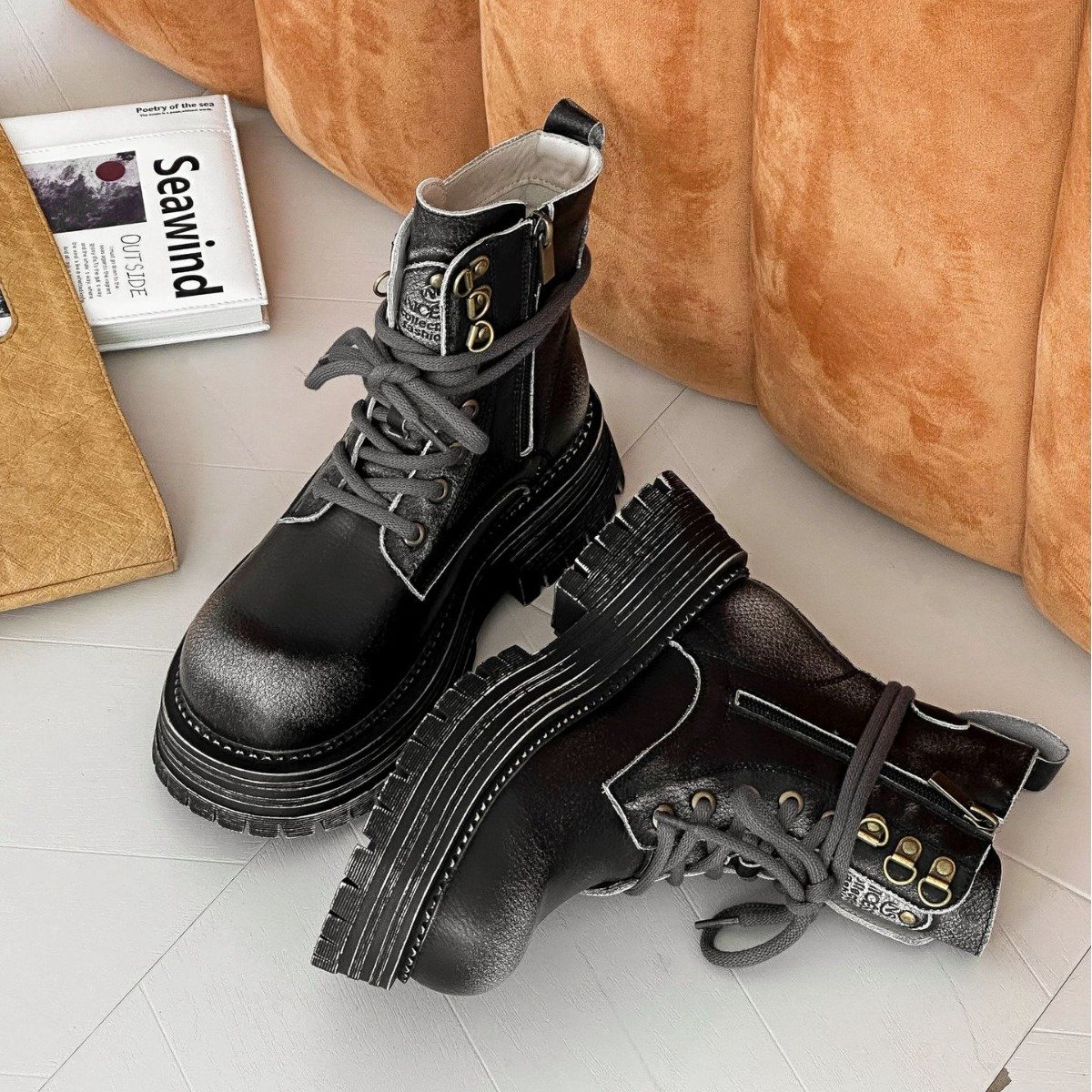 2024 Hot Sale Retro heightened short thin rhubarb boots